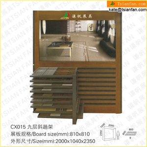 Cx015 Rotating Display Stand Of Wooden Flooring Tiles