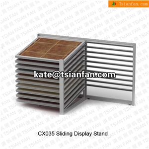 CX035 Metal Shelf Of Stone Ceramic Tiles Samples