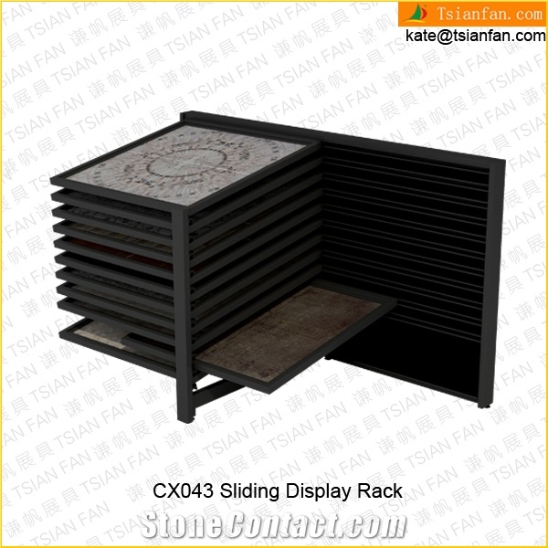 Cx043 Wood Shelf Wall Stone Display Rack