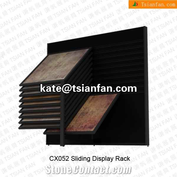 Cx052 Floating Shelf with Drawers Travertine Tiles Display Rack