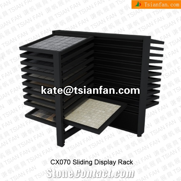 Cx070 Metal Sliding Panel Display Stand for Tile