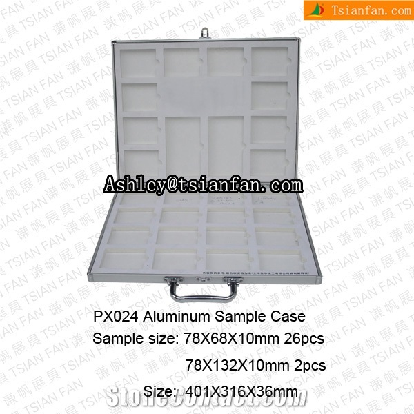 PX024 Alumminum Quartz Sample Box and Case,quartz Sample Case, Display Sample Case