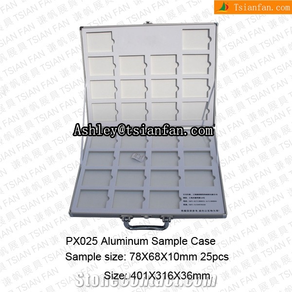 PX025 Alumminum Quartz Sample Box and Case,quartz Sample Case, Display Sample Case