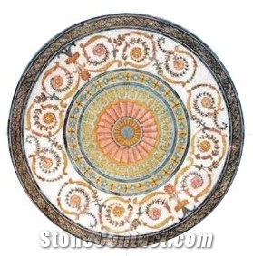 Marble Inlay Round Table Top