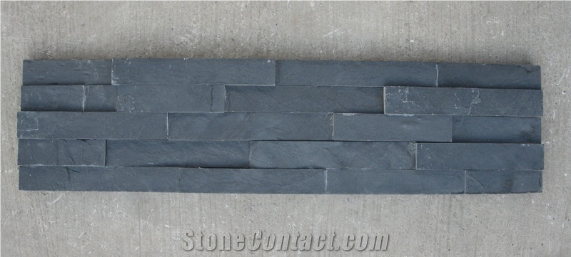 Charcoal Slate, Black Slate Ledge Stone Panel