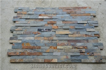China Autumn Wall Stone,Rusty Slate Mosaic Cultured Stone