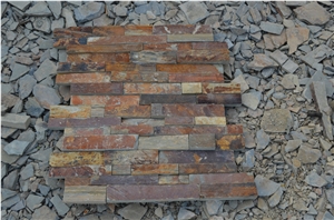 Landscape Stone-sunset Multi Color-6x24 Natural Ledger Panel, Rustic Slate Cultured Stone