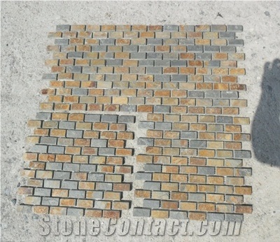 Slate Mosaic-Copper Rust Slate 4.8*4.8 Mosaic