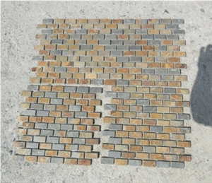 Slate Mosaic-Copper Rust Slate 4.8*4.8 Mosaic