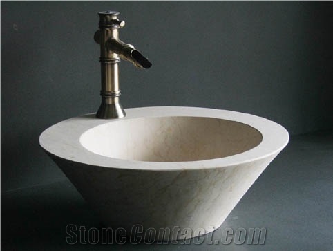 Beige Marble Sinks for Bathroom, Marble Basins Custom Design