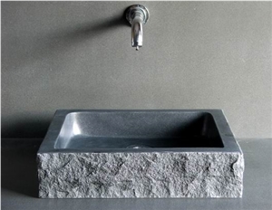 Black Basalt Bathroom Sink, Square Basalt Vessels Basins