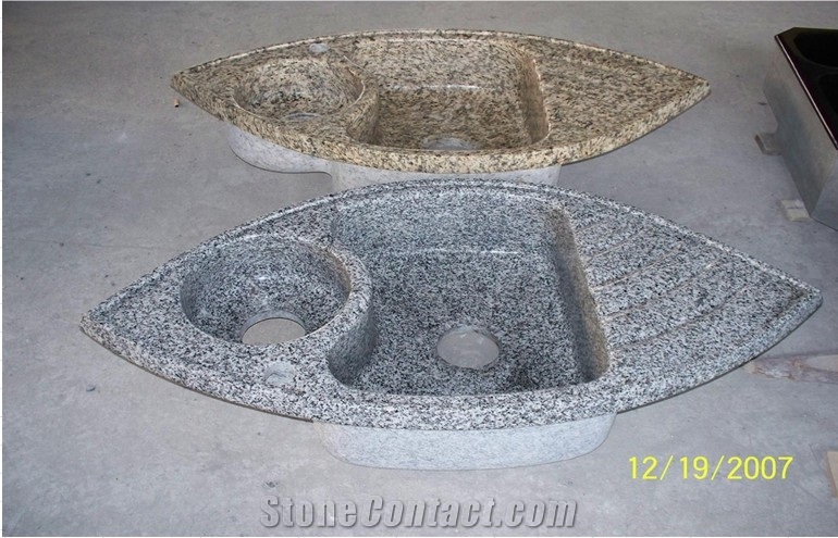 Classical Carved Stone Sink and Granite Wash Basin