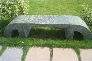 Garden Granite Bench, Long Stone Bench for Landscaping, China Juparana Grey Granite Bench