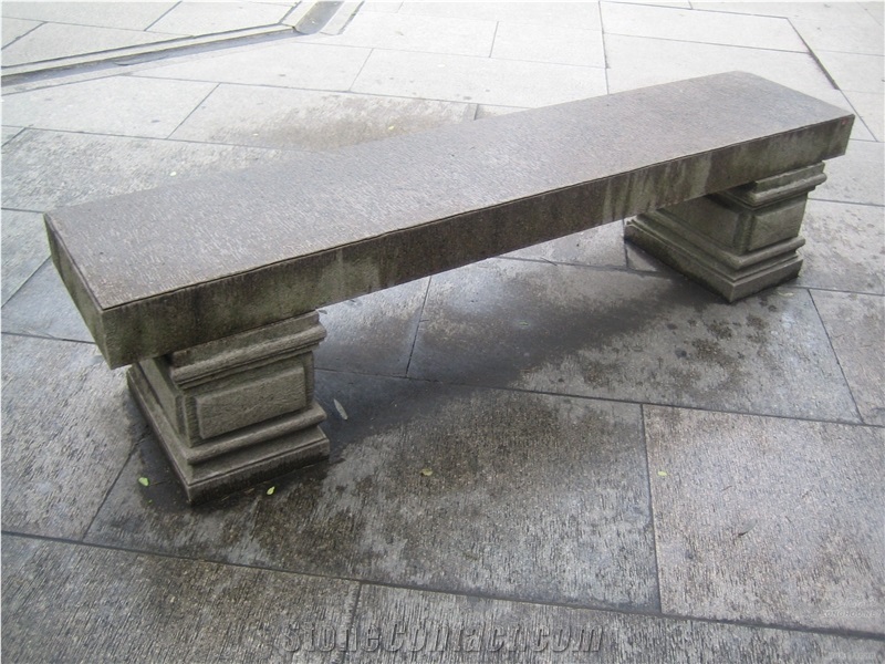 Granite Bench with Animal Carving for Garden Decoration