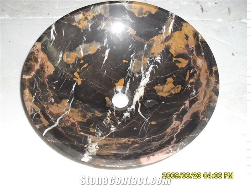 Nero Portoro Marble Wash Bowl, Sink