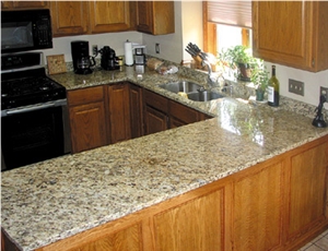 New Venetian Gold Granite Countertops, Yellow Granite Kitchen Countertop Custom