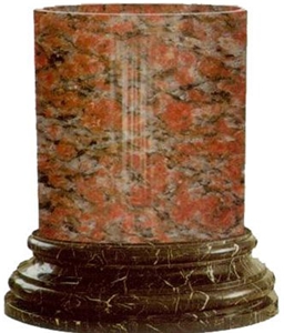 Red Granite Round Column, Constructive Stone Column&pillar