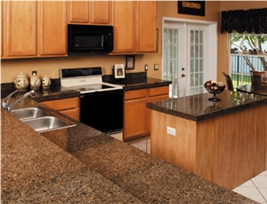 Tropical Brown Granite Kitchen Countertops, Worktops, Custom Granite Marble Countertop