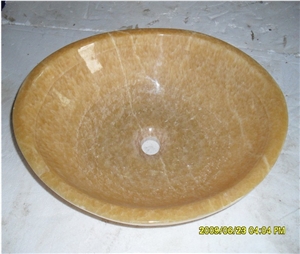 Yellow Onyx Bathroom Sink Made in China