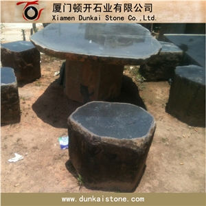 Black Basalt Table and Chair Sets, Zhangpu Black Basalt Table