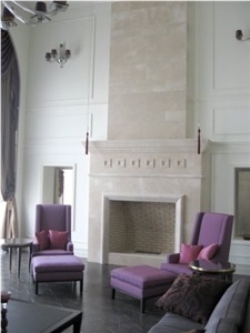 Cream Cloudy Marble Fireplace