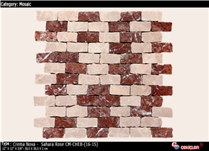 Crema Nova - Sahara Rose Marble Mosaic