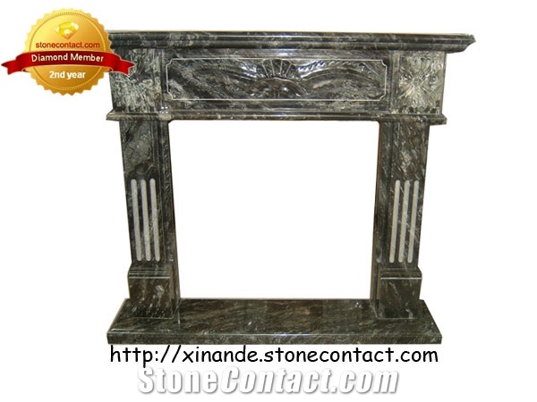 Granite Carved Fireplace