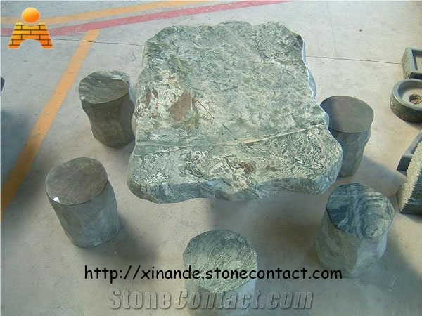 Green Jadeite Granite Stools, Chairs