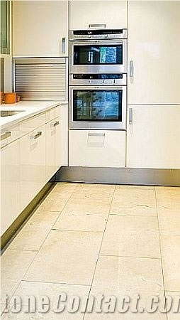 Crema Marfil Tiles in Kitchen, Marble