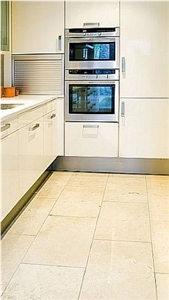 Crema Marfil Tiles in Kitchen, Marble