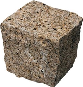 Cube Stone,cobble Stone,granite Cube Stone, G682 Yellow Granite Cobble Stone