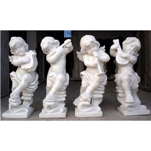 Figture Of Angel Sculpture, White Marble Angel Sculpture