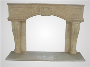 Beige Marble Fireplace