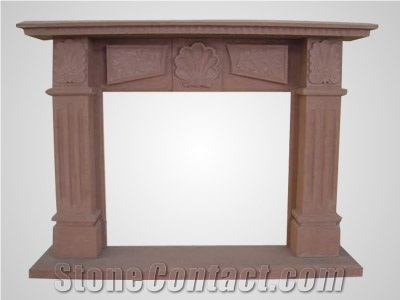 Brown Sandstone Fireplace