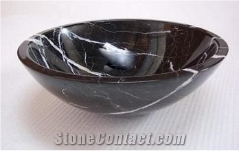 Marble Wash Basin,Nero Marquina Wash Basin, Nero Marquina Black Marble Wash Basin