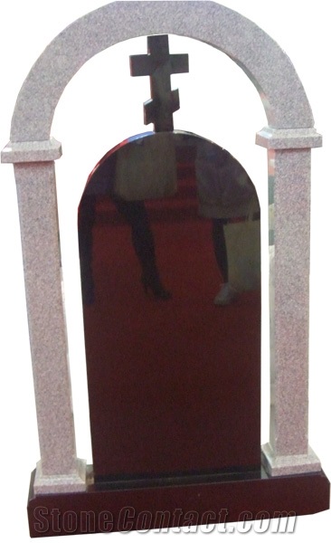 Russian Style Tombstones,Russian Style Monuments, Red Granite Tombstones