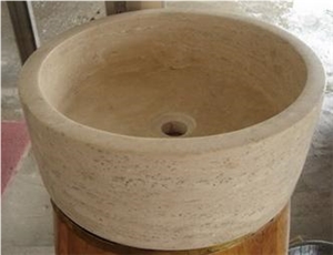 Beige Travertine Wash Basin