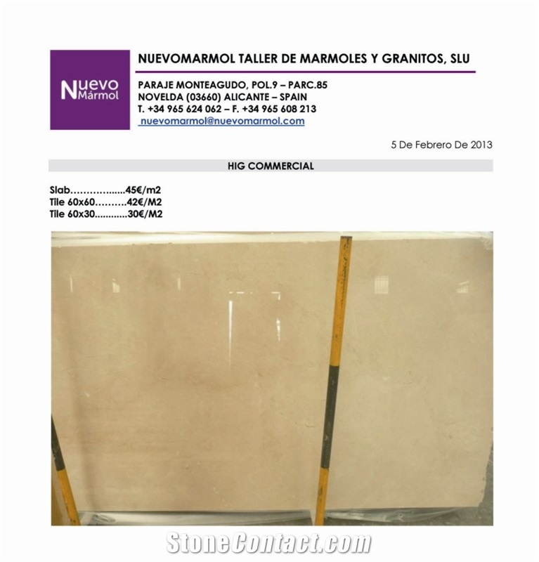 Creme Marfil Commercial Slab