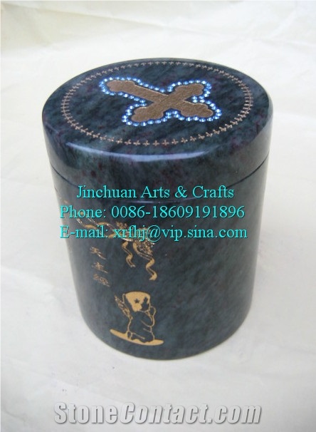 Wan-Nian-Qing Green Granite Cremation Urn