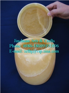 Lowest Price Marble Cremation Urn (DGMHY-22x23), Mi-Huang-Yu Yellow Marble Cremation Urn