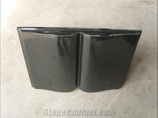 China Cheap Black Book Style Headstone, Black Granite Headstone