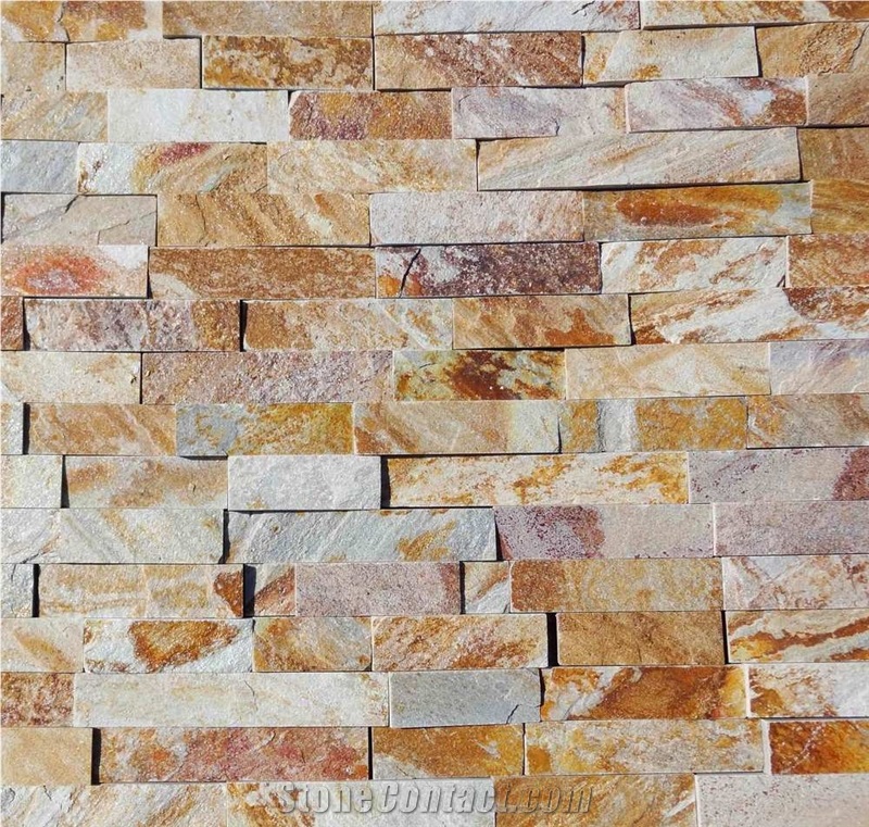 Yellow Gneiss 5/L Ledge Stone, Feature Wall