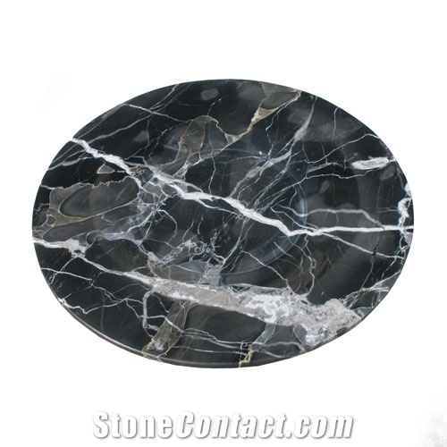 Decorative Marble Plate, Black Marble Home Decor