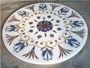Inlay Tops, White Marble Tabletops