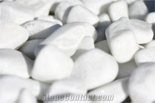 Natural White Pebble Stone, White Marble Pebble Stone