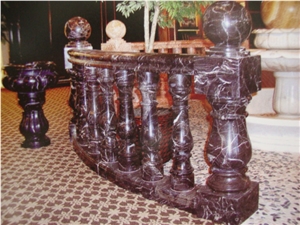 Marble Balustrade & Railings, Rosso Levanto Red Marble Balustrade