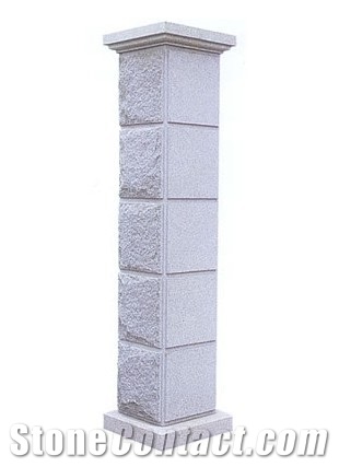 Roma Column, White Granite Roman Column
