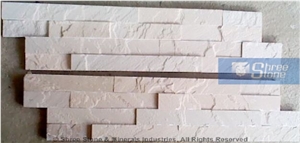 Dholpur Beige Wall Panel, Sandstone Cultured Stone