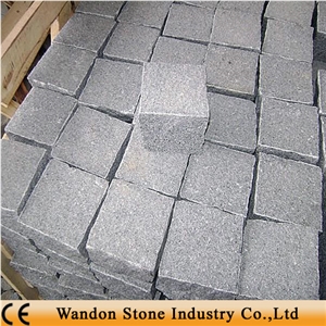 G654 Granite Cobble, G654 Granite Cube Stone, China Black Granite Cube Stone