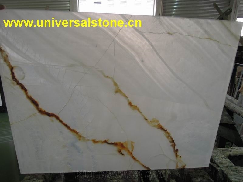 White Onyx Glass Composite Slabs